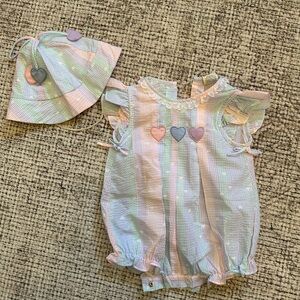 Vintage baby onesie & hat